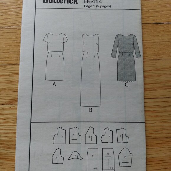Dress with Overlay Bodice Sewing Pattern Size 6-22 Plus Size McCall's 6414 UNCUT - Picture 9 of 11